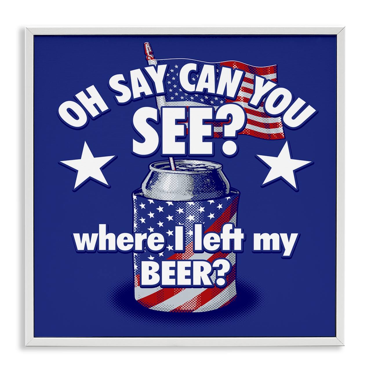 Stupell Industries Funny Patriotic Beer Framed Giclee Art